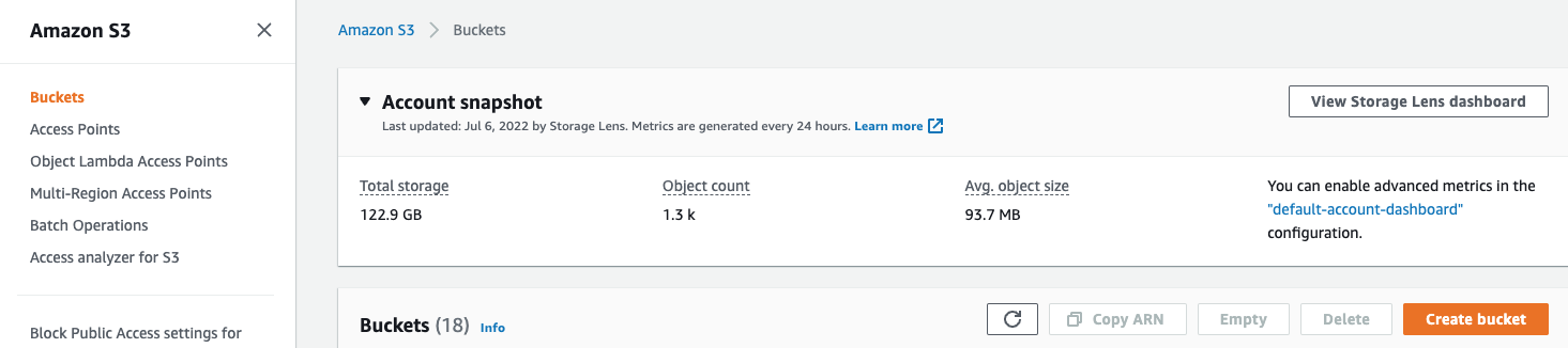 S3 버킷 생성 절차 시작하기